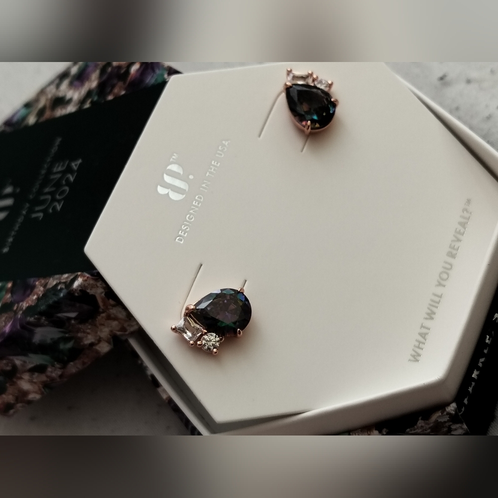 Bomb party June 2024 earrings she's a trailblazer alexandrite rosegold